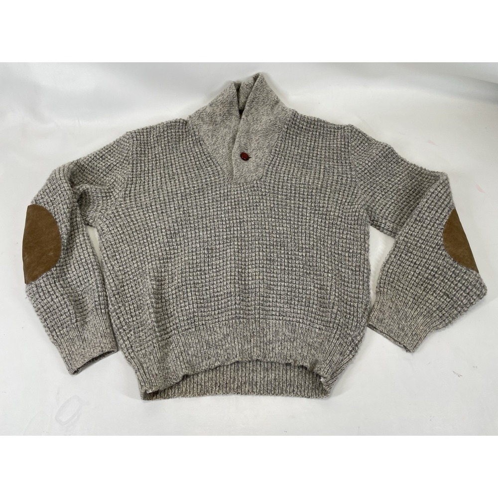 American Eagle Outfitters Wool Sweater Leather Elbow Patch Vintage USA Mens S